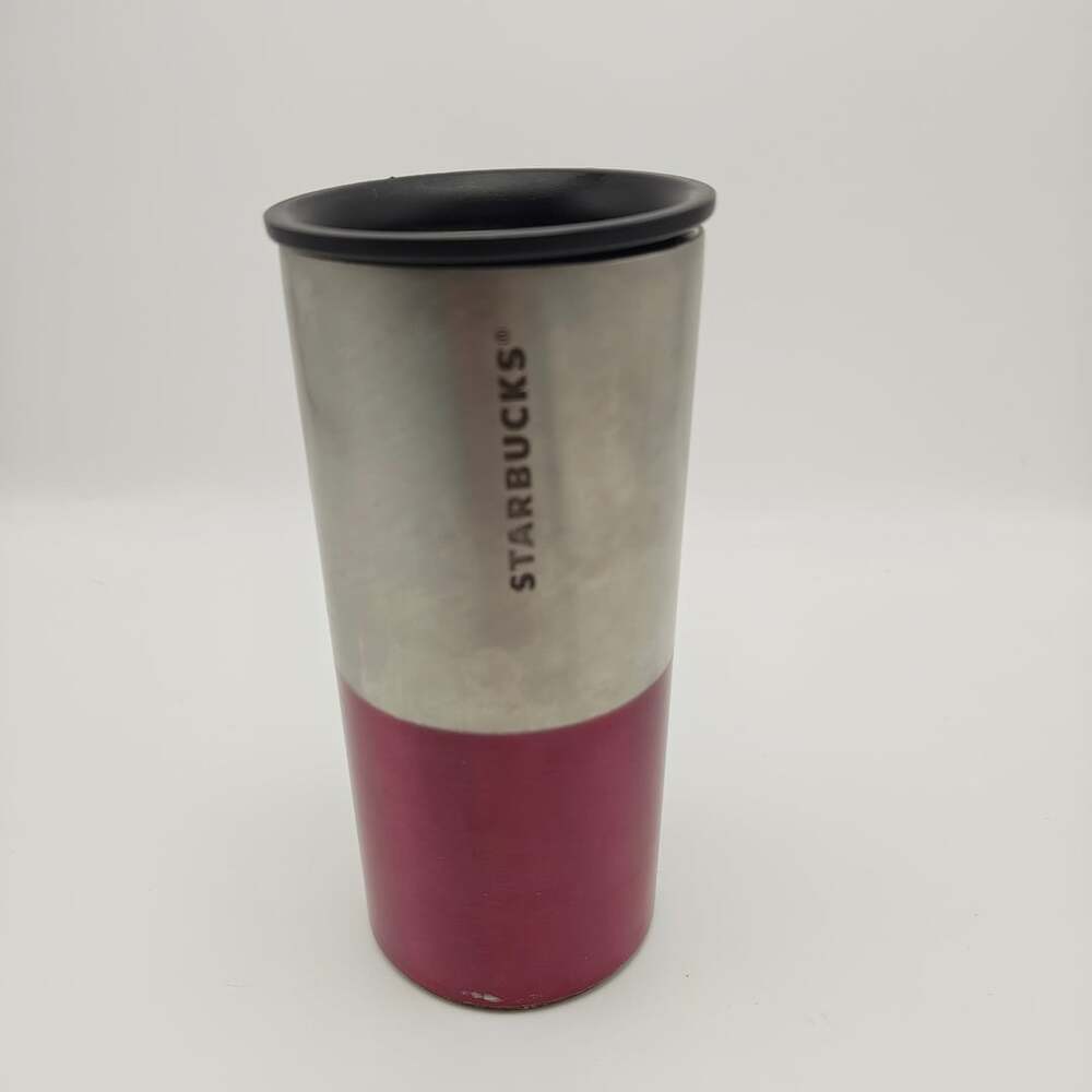 Starbucks Stainless Steel & Purple Travel Tumbler with Cork Base 10 fl oz